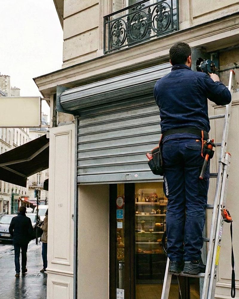 Rideau bloqué ouvert